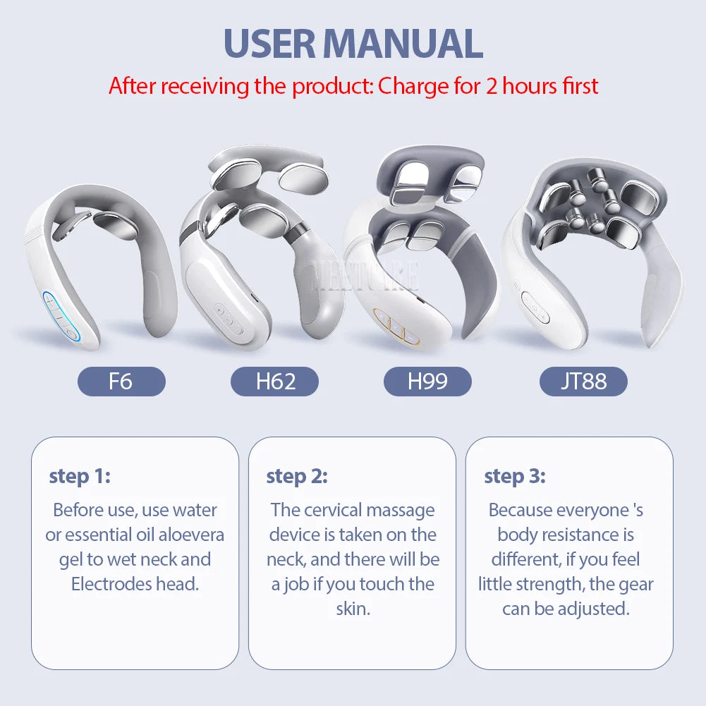 Masseur intelligent électrique TENS EMS pour le dos et le cou, 4 modes, pour la relaxation musculaire et la santé, outil de massage des épaules et cervicales