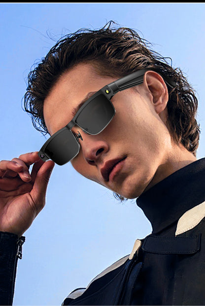 LIGE 800W HD Camera Smart Glasses 1200P HD Video Recording Chat Translation Voice Control Calling Sunglasses Color-Changing Lenses