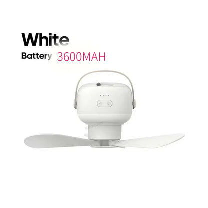 Ventilateur Plafond Portable Camping — LED, Télécommande, 4 Vitesses & Batterie 3600/7200mAh