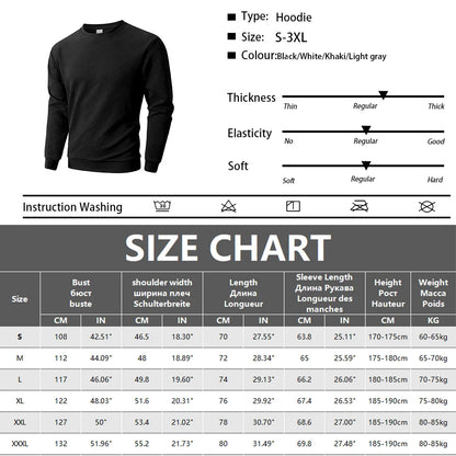 Sweat-shirt à col ras du cou pour homme, vêtement de sport chaud, basique, pour l'extérieur, décontracté, sans capuche, printemps-automne
