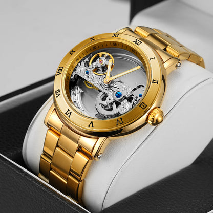 Montre Mécanique Automatique Squelette FORSINING FS134 — Aiguilles Lumineuses, Bracelet Cuir ou Acier