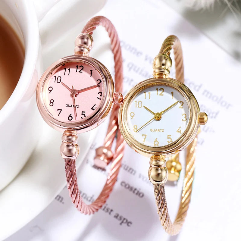 Montre Bracelet Jonc Femme Quartz YIKAZE — Acier Inoxydable, Style Rétro Luxe, 14 Coloris
