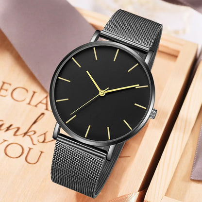 Montre Quartz Fashion TINUORA — Bracelet Acier Inox, Cadran 38mm, Style Luxe Casual, 17 Coloris