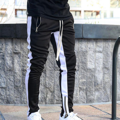 Viser de survêtement skinny pour hommes, pantalons de jogging à fermeture éclair latérale, survêtements Hip Hop Sportedly, pantalons de sport FJpouvez-vous ms, proximité Wstring