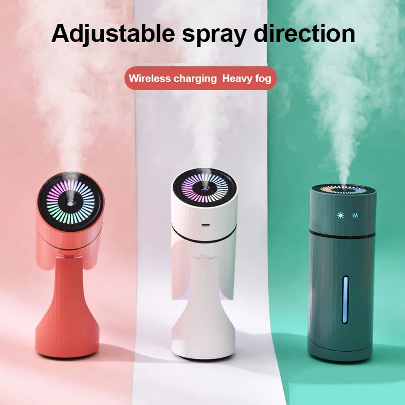 Humidificateur Diffuseur Sans Fil 260ml — Nano-Spray, Buse 90°, Veilleuse LED & Batterie 1000mAh