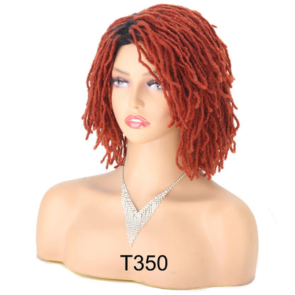 Perruque Synthétique Tressée pour Femme, Cheveux Courts, Bob, Noir, Blond, Rouge, Dreadlock, Déesse, Faux auxLocs, Bouclée, Twist, 10 Pouces