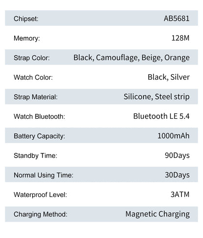 Montre Connectée Sport MT62 — Écran 2,01", Étanche 3 ATM, Batterie 1000 mAh, Bluetooth 5.3, 4 Coloris | TechNova X