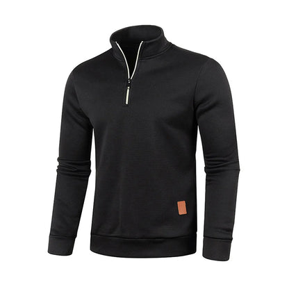 Pull Col Roulé Homme — Demi-Fermeture Éclair | Polyester Tricoté | Couleur Unie | Printemps Automne | 6 Coloris | M à 4XL