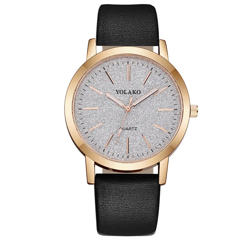 Montre Femme Quartz Minimaliste ZK0527 — Bracelet Cuir 18mm, Cadran Rond 40mm, 5 Coloris
