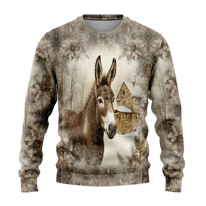 Sweat-shirt Unisexe Imprimé 3D — Style Harajuku & Y2K | Animaux de Ferme | Col Rond | Adulte & Enfant | 11 Coloris
