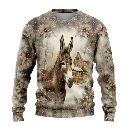 Sweat-shirt Unisexe Imprimé 3D — Animaux de Ferme | Style Harajuku Y2K | Col Rond | Enfant & Adulte | XS–6XL