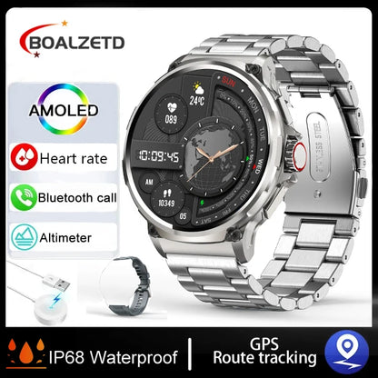 Montre Connectée Homme BOALZETD V69 — AMOLED 1,85", Batterie 710 mAh, GPS, IP67, 100+ Sports, 6 Coloris | TechNova X