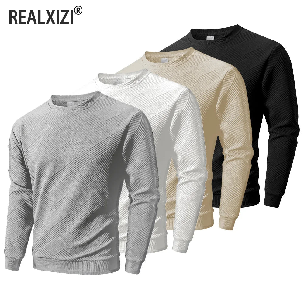 Sweat-shirt Col Rond Homme — Polyester & Élasthanne | Sans Capuche | Couleur Unie | Casual | 4 Coloris | S à 3XL