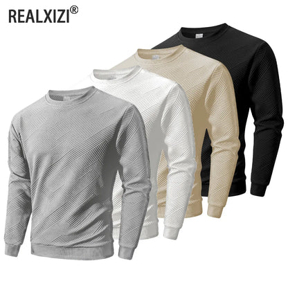Sweat-shirt Col Rond Homme — Polyester & Élasthanne | Sans Capuche | Couleur Unie | Casual | 4 Coloris | S à 3XL