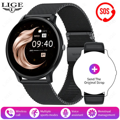 Smartwatch LIGE 2025 — Bluetooth 5.3, Écran 1,39", Santé 24h, IP68