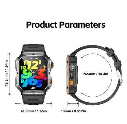 Montre Connectée Sport MT62 — Écran 2,01", Étanche 3 ATM, Batterie 1000 mAh, Bluetooth 5.3, 4 Coloris | TechNova X