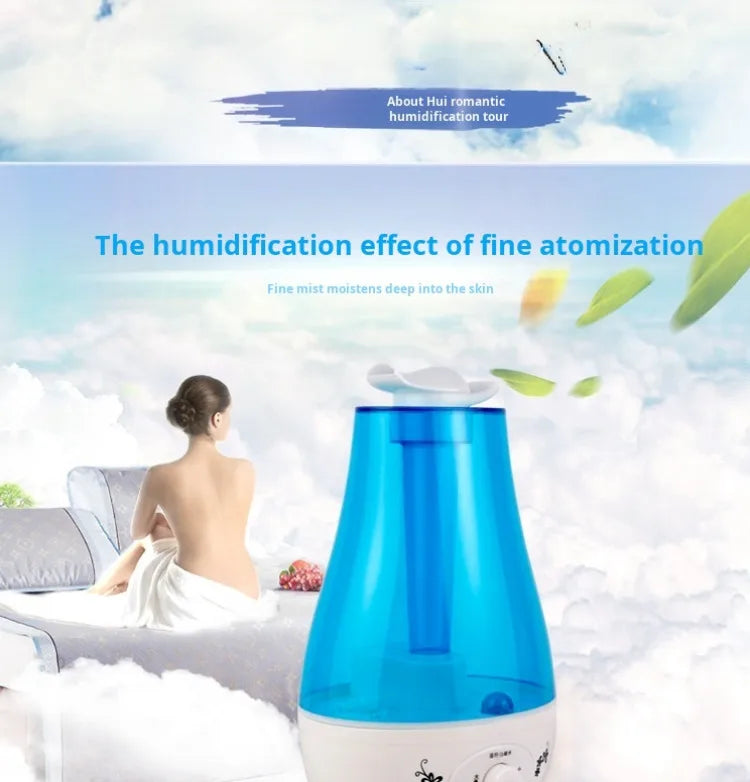 Humidificateur Ultrasonique 4L — Double Pulvérisation, Arrêt Auto & Contrôle Tactile