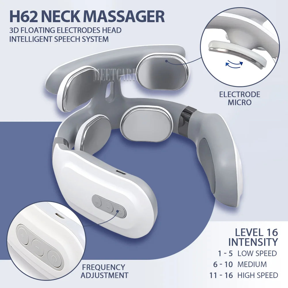 Masseur intelligent électrique TENS EMS pour le dos et le cou, 4 modes, pour la relaxation musculaire et la santé, outil de massage des épaules et cervicales