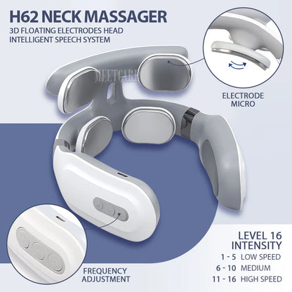 Masseur intelligent électrique TENS EMS pour le dos et le cou, 4 modes, pour la relaxation musculaire et la santé, outil de massage des épaules et cervicales