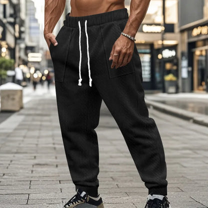 Pantalon Jogging Homme — Coupe Ample | Ceinture Élastique & Cordon | Poches | Casual | 5 Coloris | S à XXXL