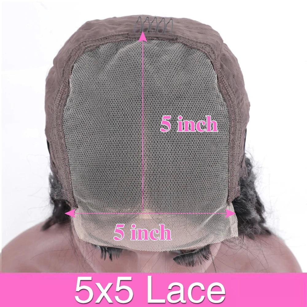 Perruque frontale en dentelle HD 13x6, cheveux humains bouclés Deep Wave 38-40 pouces, perruques brésiliennes 5x5 Lace Front pour femmes, pré-épilées