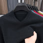 Pull Homme Col en V — Tricoté Surdimensionné | Couleur Unie | Chaud & Confortable | 7 Coloris | M–4XL