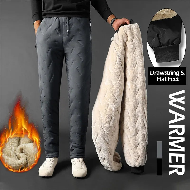 Pantalon de Survêtement Homme Thermique — Laine d'Agneau | Imperméable & Coupe-Vent | Slim | 2 Coupes | 2 Coloris | L–6XL
