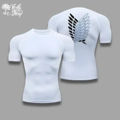 T-shirt de sport absorbant la transpiration pour homme, à séchage rapide, haute élasticité, style Anime, idéal pour le fitness et la musculation