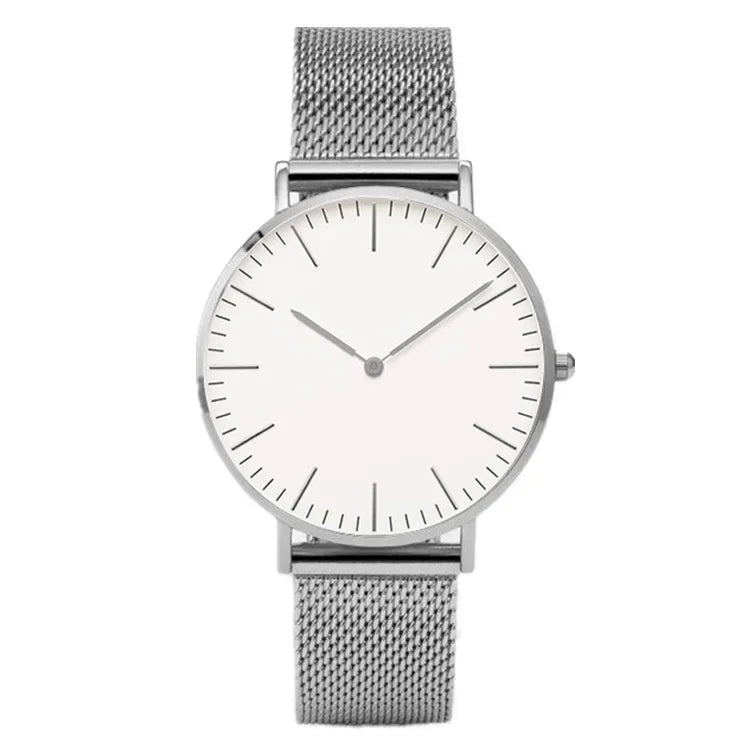 Montre Quartz Fashion TINUORA — Bracelet Acier Inox, Cadran 38mm, Style Luxe Casual, 17 Coloris