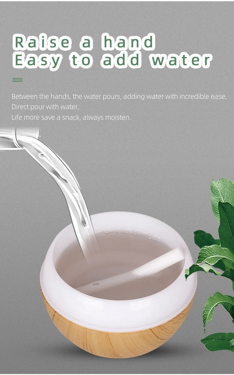 Humidificateur Diffuseur Arômes Design Bois — Ultrasonique, LED 7 Couleurs & USB 5V (200ml/350ml)