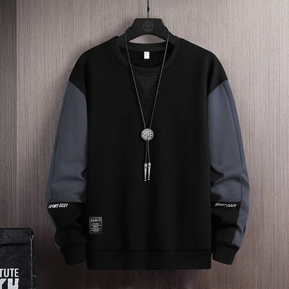 Sweat-shirt Homme Col Rond — Coupe Ample | Motif Patchwork | Style Décontracté | 4 Saisons | 3 Coloris | M–5XL