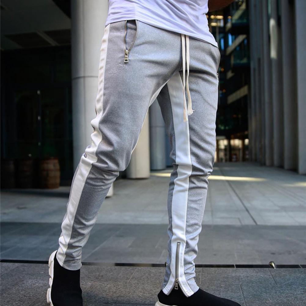 Pantalon de Survêtement Homme — Skinny | Taille Élastique & Cordon | Fermeture Éclair Latérale | Style Hip Hop | 5 Coloris | M–2XL