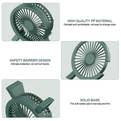 Mini Ventilateur USB Bureau 4 Pouces — Silencieux, Base Stable & 3 Coloris
