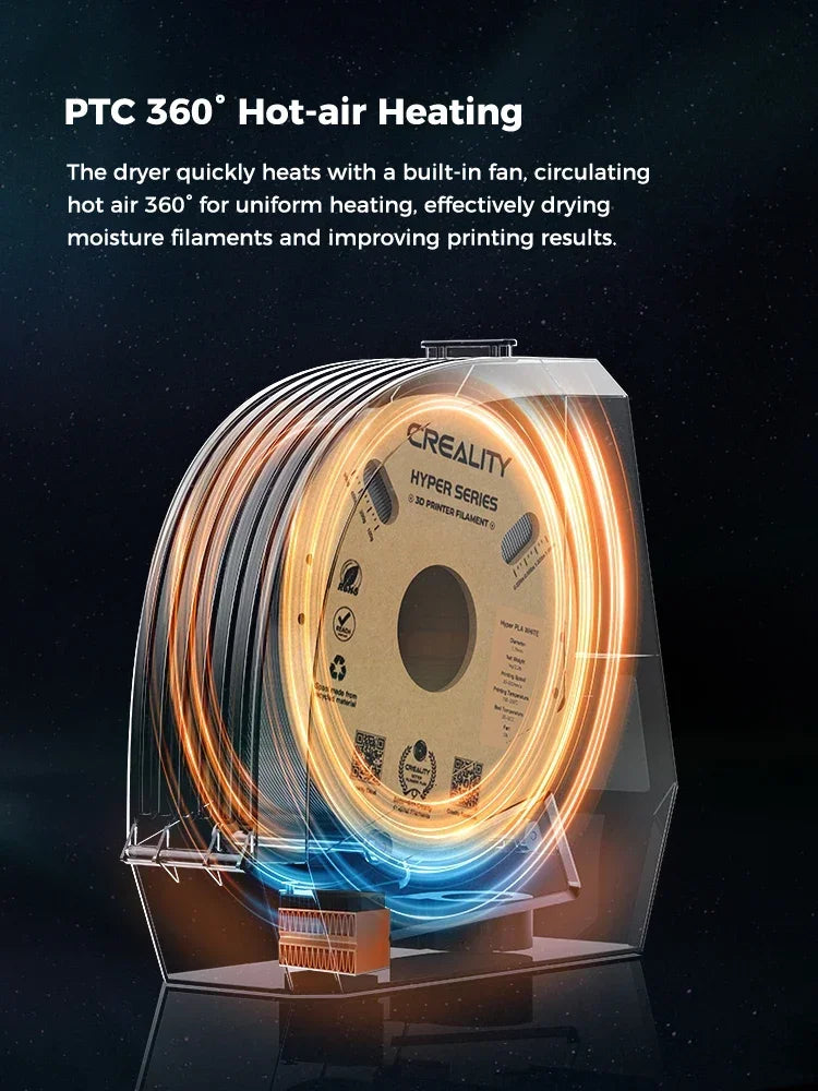 Séchoir à filament Creality pour imprimante 3D, récipient de séchage de filament avec 360 °   Chauffage, filament amélioré, dépôt, support de stockage