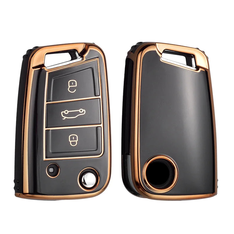 Juste de clé de voiture en TPU, porte-clés pour VW Volkswagen Golf 7, MK7, Tiguan MK2, RosemAteca, Valentine FR 2, Ibiza, Skoda Octavia, 3, 4 boutons