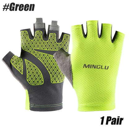 1 paire de gants de cyclisme d'été sans doigts Fitness pêche femmes hommes printemps gymnase respirant antidérapant Yoga élastique gants de vélo
