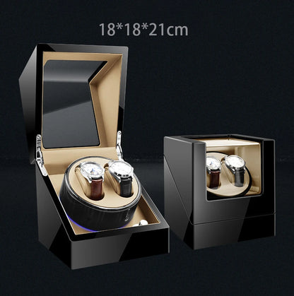 Remontoir de Montre IBBETON — Fibre de Carbone & Bois, Moteur Mabuchi Silencieux, LED