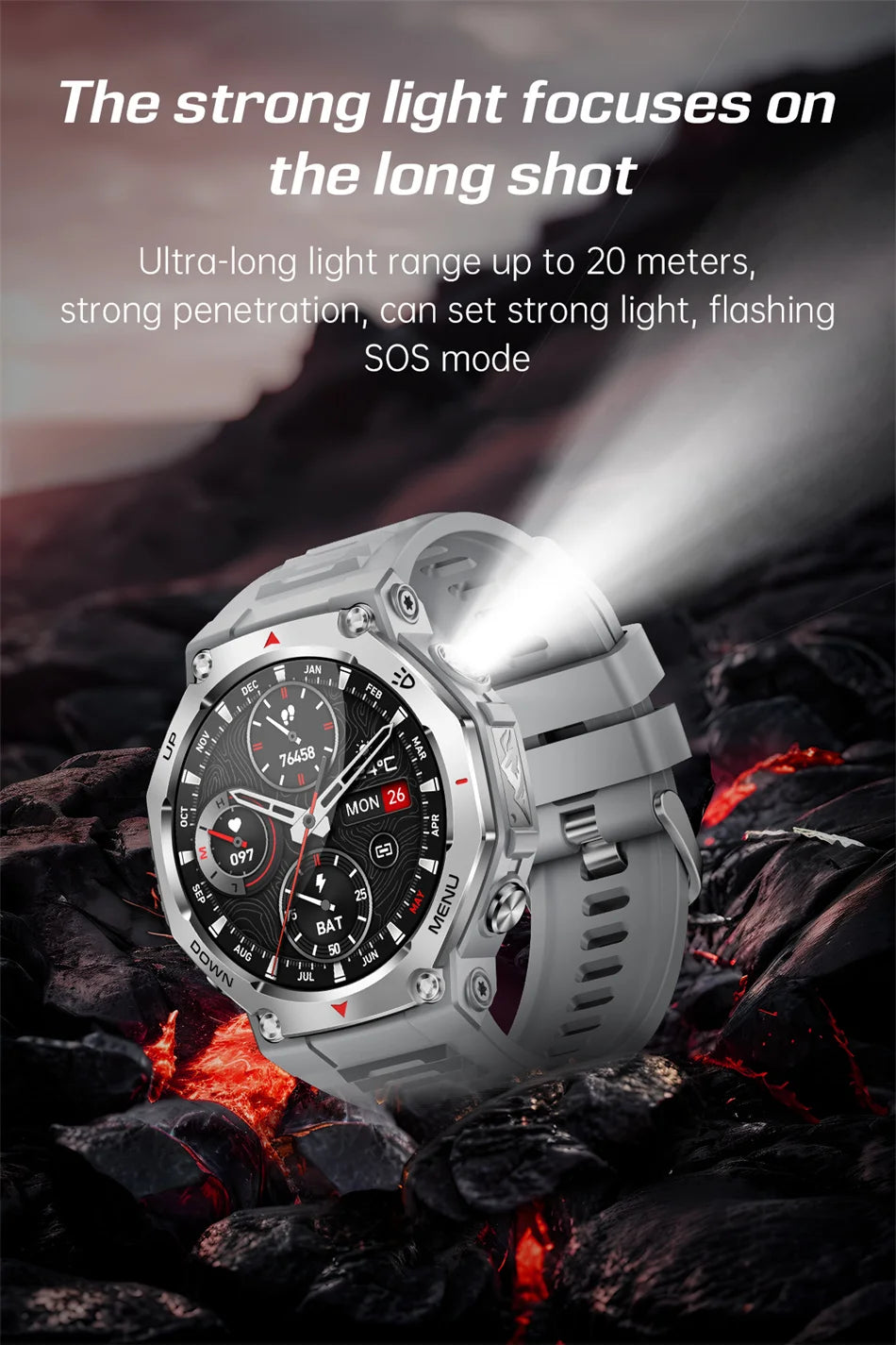 Montre Connectée Sport ZYKEXUAN T-Rex3 — AMOLED 1,43", Étanche 10 ATM, Boussole, Altimètre, 100+ Sports, 13 Coloris | TechNova X