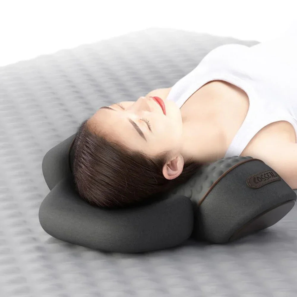 Electric Neck Massager Pillow Cervical Stretcher Heating Vibration Massage Back Orthopedic Traction Sleeping Pillows Support