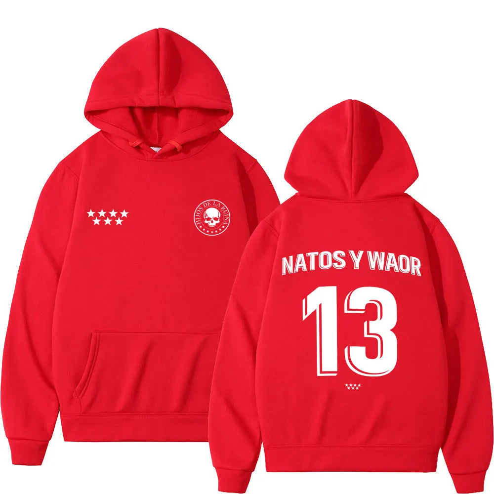 Rappeur NATOS WAOR 13 sweats hommes femmes mode Hip-hop pull automne hiver ample décontracté gothique Punk survêtement Streetwear