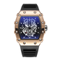 Montre Homme Quartz WLISTH — Cadran Squelette, Bracelet Silicone, 3 ATM, Style Sport Luxe