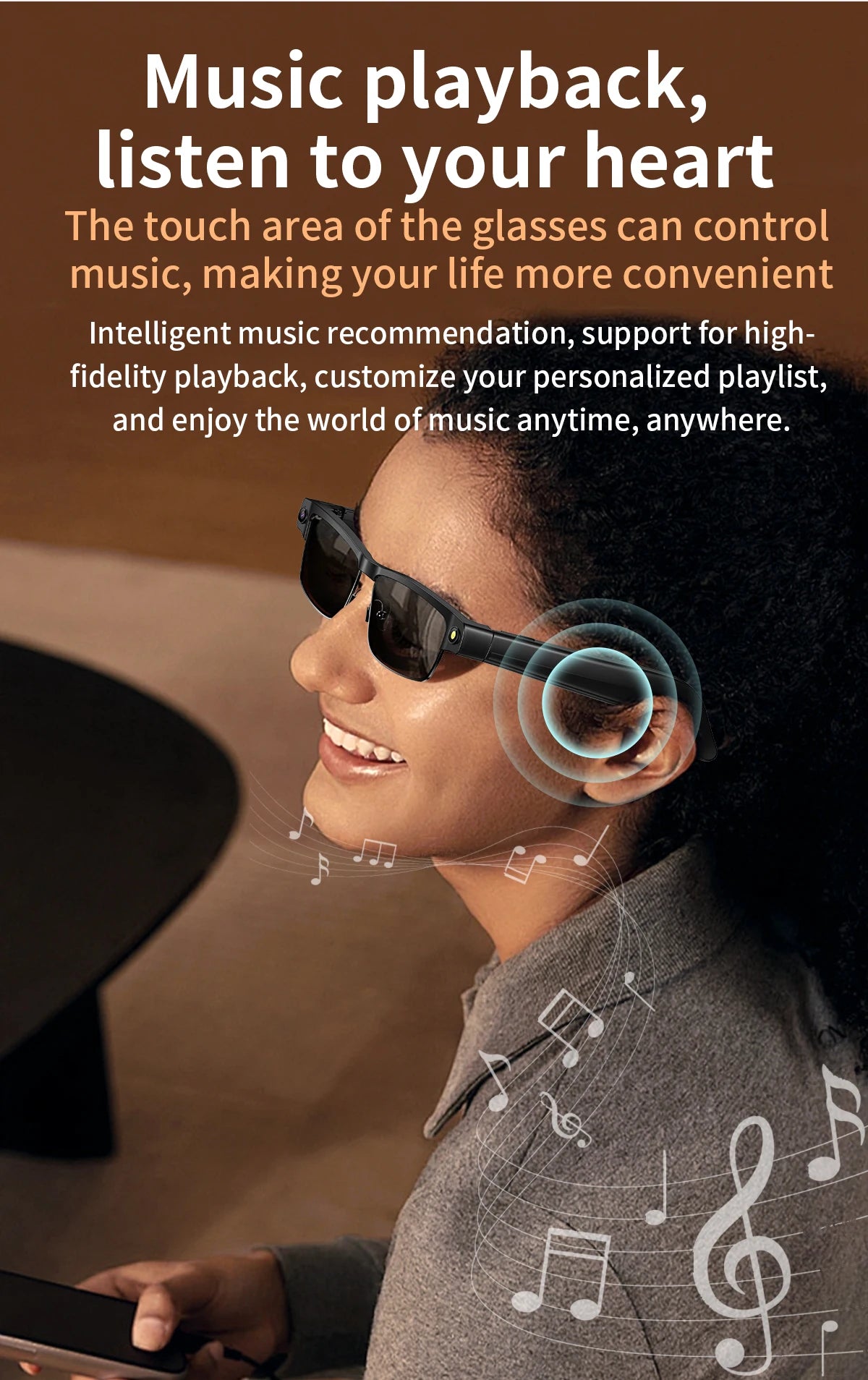 LIGE 800W HD Camera Smart Glasses 1200P HD Video Recording Chat Translation Voice Control Calling Sunglasses Color-Changing Lenses