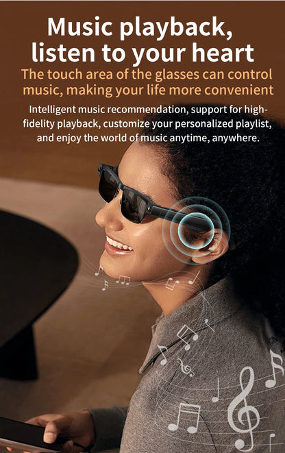 LIGE 800W HD Camera Smart Glasses 1200P HD Video Recording Chat Translation Voice Control Calling Sunglasses Color-Changing Lenses
