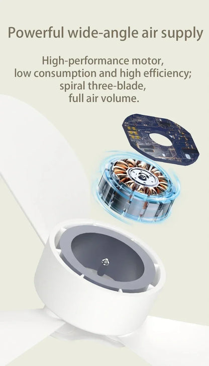 Ventilateur Plafond Portable Camping — LED, Télécommande, 4 Vitesses & Batterie 3600/7200mAh