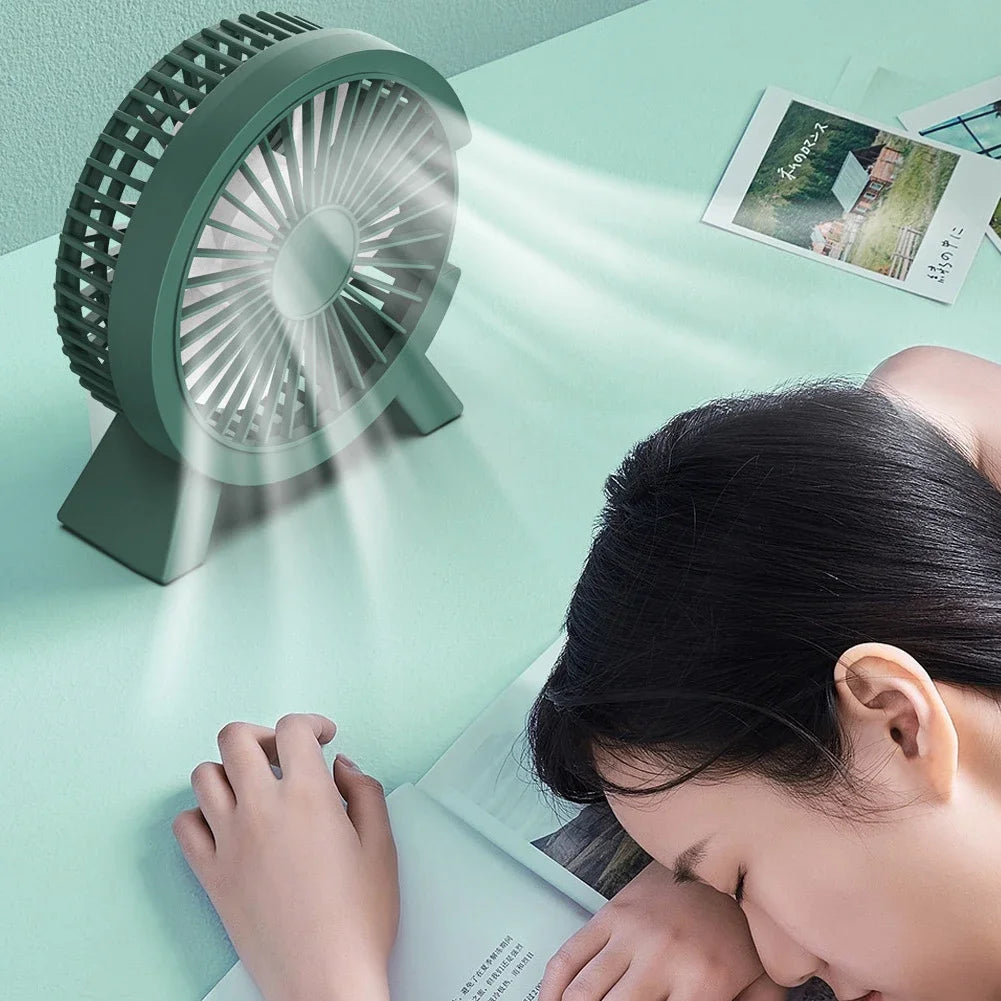 Mini Ventilateur USB Bureau 4 Pouces — Silencieux, Base Stable & 3 Coloris