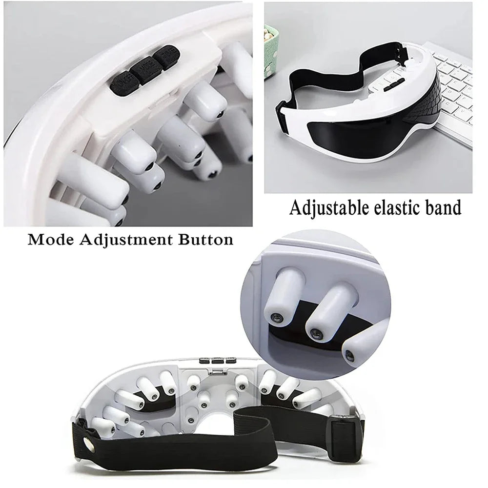 Electric Eye Massager, Eye Vision Improvement, Migraine, Forehead, Eye Care Glasses, Wireless Massage, Vibration, Health Care