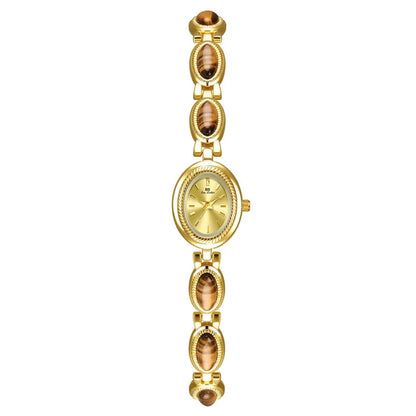 Montre Quartz Femme Bracelet Élégant — Boîtier Ovale 24 mm, Acier Inoxydable, Verre Hardlex, 3 ATM, 16 Coloris | TechNova X