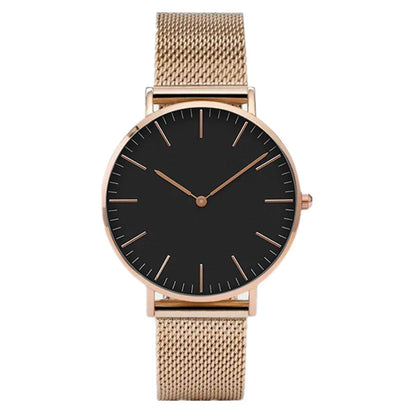Montre Quartz Fashion TINUORA — Bracelet Acier Inox, Cadran 38mm, Style Luxe Casual, 17 Coloris