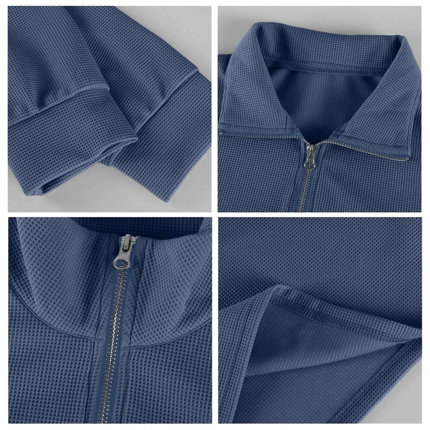 Sweat Col Polo Homme — Manches Longues, Fermeture Éclair, Coupe Ample | Automne-Hiver