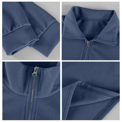 Sweat Col Polo Homme — Manches Longues, Fermeture Éclair, Coupe Ample | Automne-Hiver